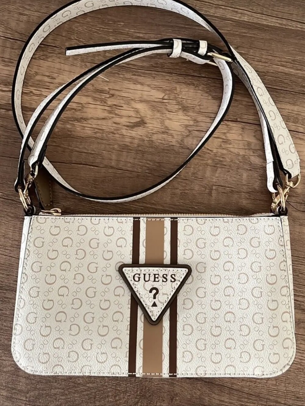 GUESS Monogram Shoulder Handbag